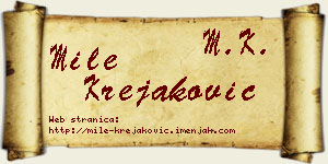 Mile Krejaković vizit kartica